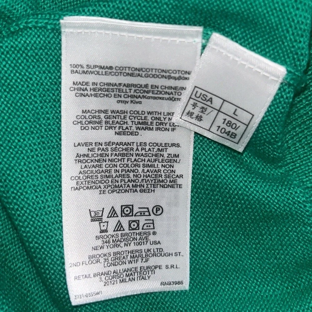 BROOKS BROTHERS Supima® Cotton V-Neck Sweater - Picture 4 of 5